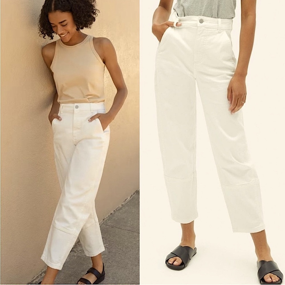 Everlane Utility Barrel Pants in White size 0